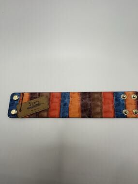 Story By Davinci Colorful Wrap Bracelet Faux Leather Snap Closure 8” Adjustable